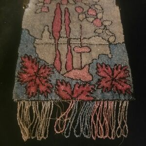 Beaded Floral Evening Clutch in Pink and Blue